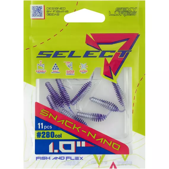 Силікон Select Snack Nano 1" #280 (11шт/уп), Довжина силікону: 1" (2.54 см), Колір силікону: 280, фото , изображение 2